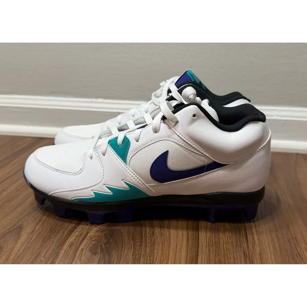Nike Air Jordan Stadium 90 Baseball Cleats Mens White Grape (HF5711-100) Sz 10.5